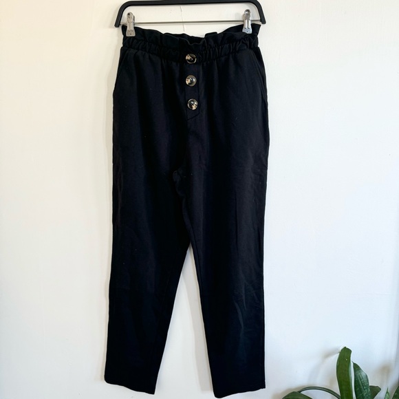 Z Supply Revolve The Brixton Jogger Black Buttoned Ankle Sweatpants Small NWT - Picture 3 of 6